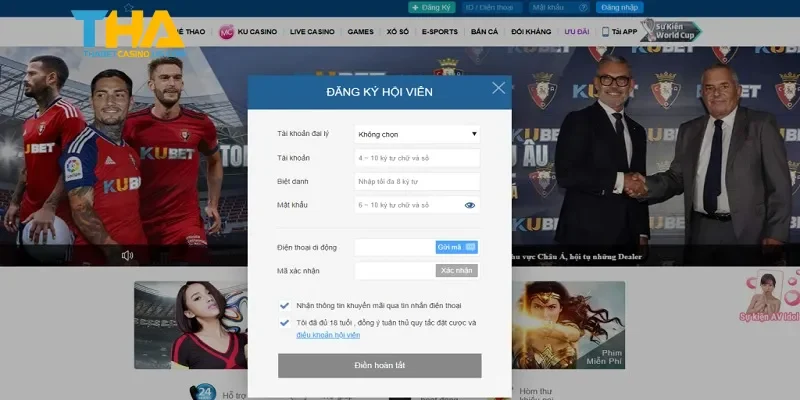 Quy trình đăng ký tại Thabet thiết kế cực đơn giản